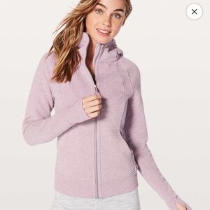 lululemon athletica Heathered Dusty Rose size 4 full zip Scuba Hoodie -excellent